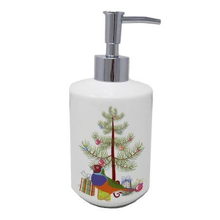 Carolines Treasures 7 x 3.5 in. Amadina Merry Christmas Ceramic Soap Dispenser CK4486SOAP